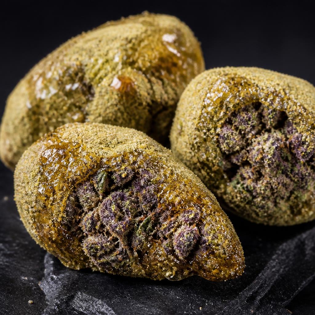 THCA Moon Rocks — Dipped in rosin, rolled in fresh kief